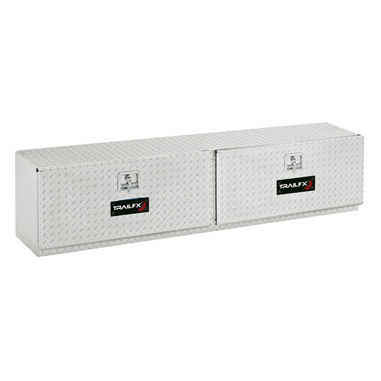 TRAILFX 170901 TrailFX Truck Bed Tool Box Top Mount With 2 Doors Polished 16-Gauge Diamond Tread Aluminum 11.7 Cubic Foot Capacity, 90" Length x 13-1/4" Width 17" Height Bright Finish TrailFX 170901