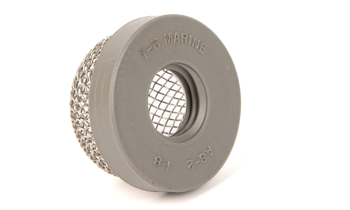 T-H MARINE AS-2-DP T-H Marine Stainless Steel Aerator Screen Strainers - Screw-On Livewell and Baitwell Pump Intake and Drain Filters - Corrosion-Resistant Mesh - Fits 1" Thru Hulls 8-Thread