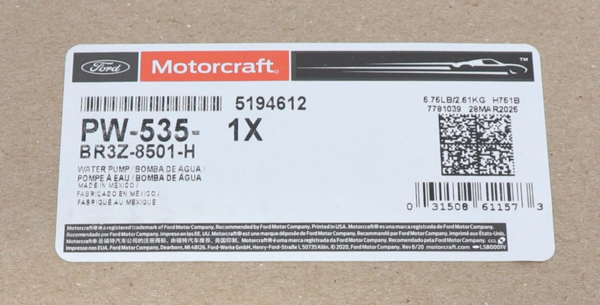 Motorcraft PW535 PUMP ASY-WATER