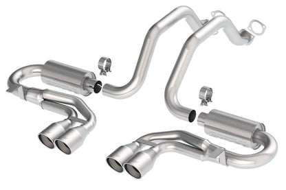 BORLA 140038 BORLA 140038 Cat-Back Perf. Exhaust System for 1997-2004 Chevrolet Corvette (C5) V8 & Z06 (C5) V8 T-304 Stainless Steel S-Type Classic Dual Center Rear Exit Dual 4" Rnd. Polished T-304 Tips Each Side
