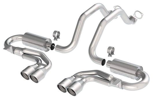 BORLA 140038 BORLA 140038 Cat-Back Perf. Exhaust System for 1997-2004 Chevrolet Corvette (C5) V8 & Z06 (C5) V8 T-304 Stainless Steel S-Type Classic Dual Center Rear Exit Dual 4" Rnd. Polished T-304 Tips Each Side