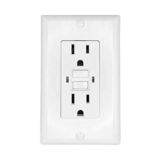 RV DESIGNER S801 RV Designer S801 - White Dual GFCI AC Outlet with Cover Plate