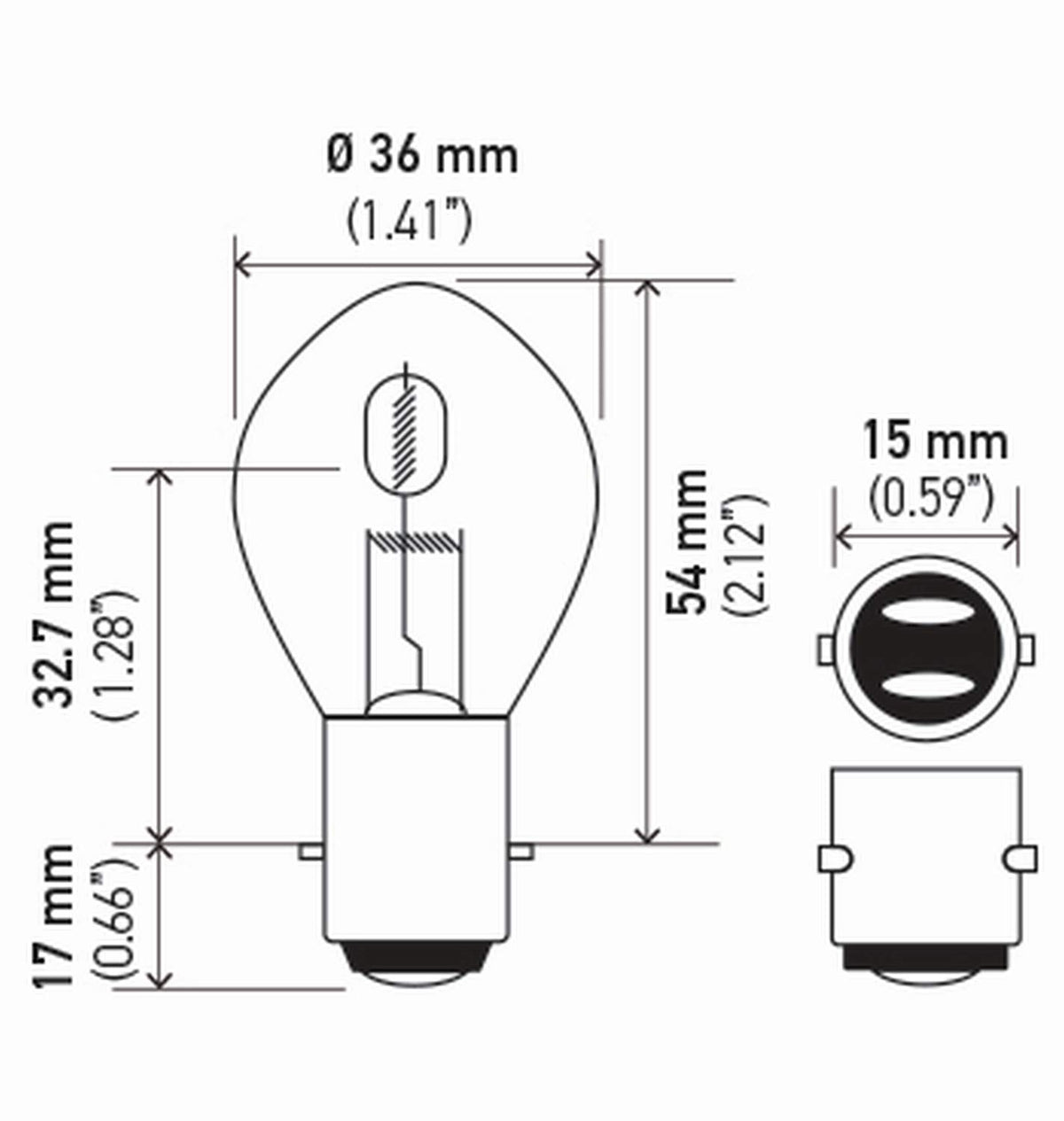 Hella 6235SB Bulb 6235 12V 35/35W Ba20D B11 S2 Sb, Multi