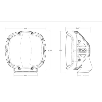 Rigid Industries 300515 RIGID INDUSTRIES Adapt XP Amber PRO Extreme Powersports LED Light Pod with 3 Optic Lighting Zones and GPS Module, Pair