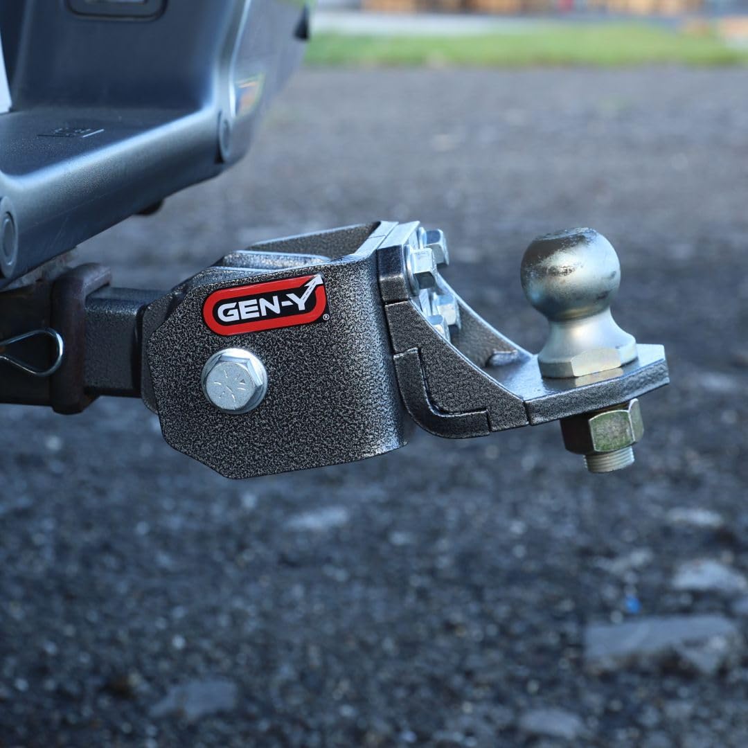 GEN-Y HITCH GH-12001 GEN-Y Hitch Ball Mount for 2" Receiver - Ball Platform with 1″ Diameter Mounting Hole, 2" Drop, 7,000 lbs Towing Capacity, 700 lbs Tongue Weight, Silver, Made in USA
