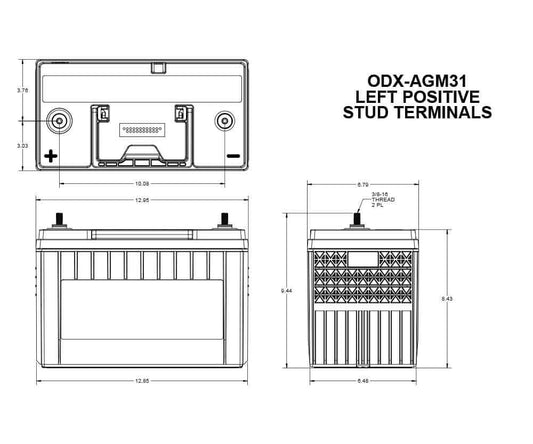 ODYSSEY BATTERY ODX-AGM31 Odyssey Battery ODX-AGM31 Extreme Series AGM Battery