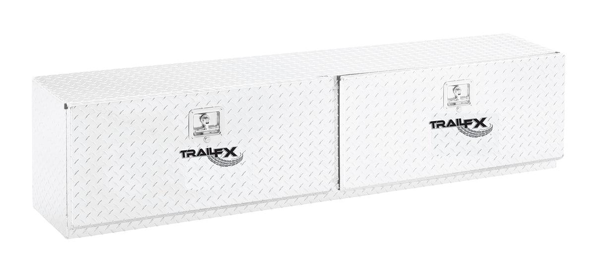 TRAILFX 170901 TrailFX Truck Bed Tool Box Top Mount With 2 Doors Polished 16-Gauge Diamond Tread Aluminum 11.7 Cubic Foot Capacity, 90" Length x 13-1/4" Width 17" Height Bright Finish TrailFX 170901