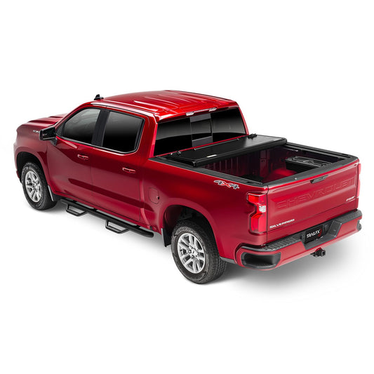 TRAILFX TFX8008 TrailFX Hard Tri-Fold Truck Bed Tonneau Cover Fits 2023-2025 Chevrolet Colorado 5 Foot Bed Gloss Black Aluminum Low Profile Lockable 3-Panel Folding Design TrailFX TFX8008 HF3