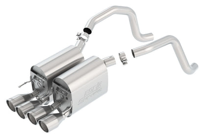BORLA 11815 BORLA 11815 Axle-Back Perf. Exhaust System for 2005-2008 Chevrolet Corvette (C6) V8 T-304 Stainless Steel S-Type II Sound Dual Center Rear Exit Dual 4" Round Polished T-304 Stainless Tips On Each Side