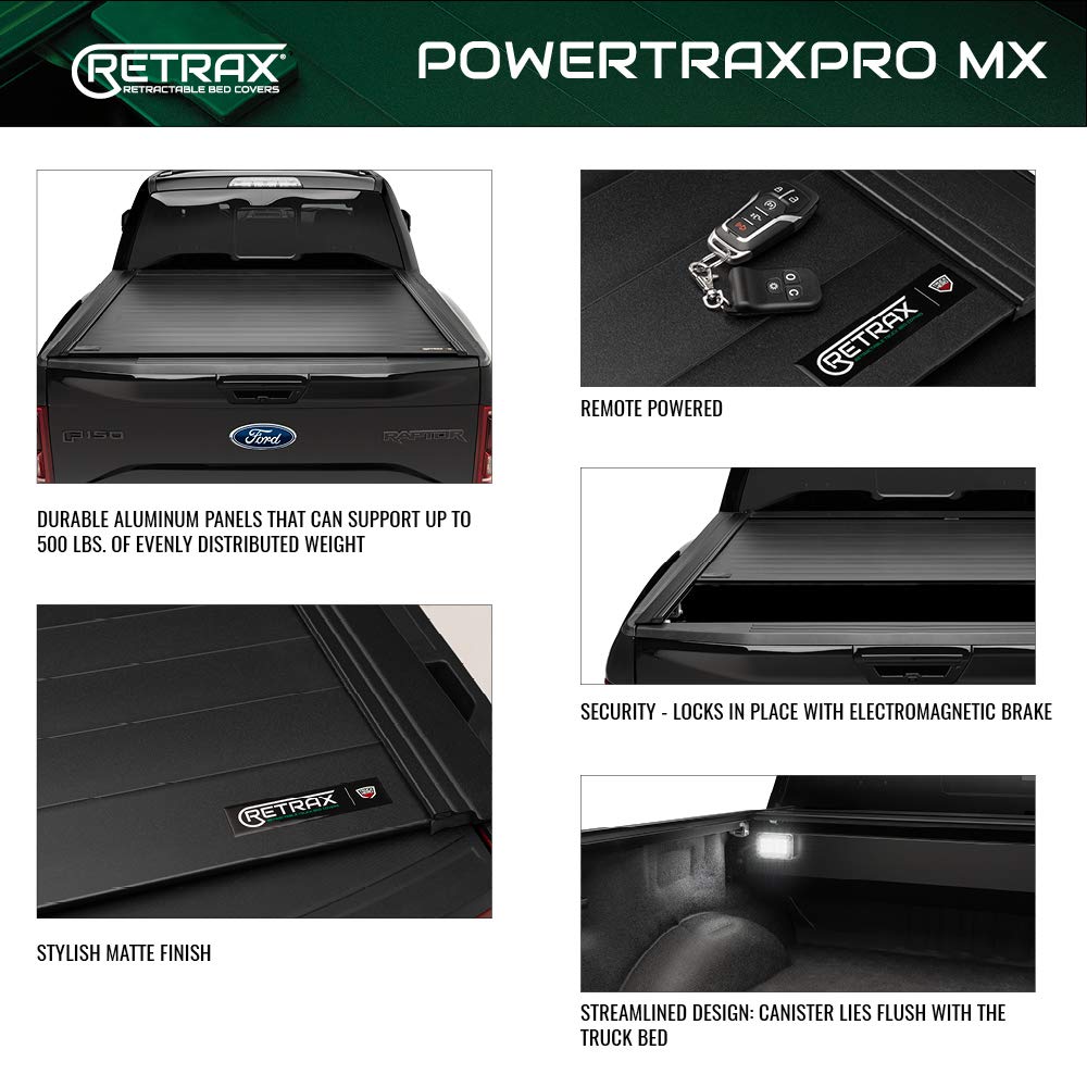 RealTruck 90455 RealTruck Retrax PowertraxPRO MX Retractable Truck Bed Tonneau Cover – 90455 – Fits 2023 - 2025 Chevy/GMC Colorado/Canyon 5' Bed (58.9")
