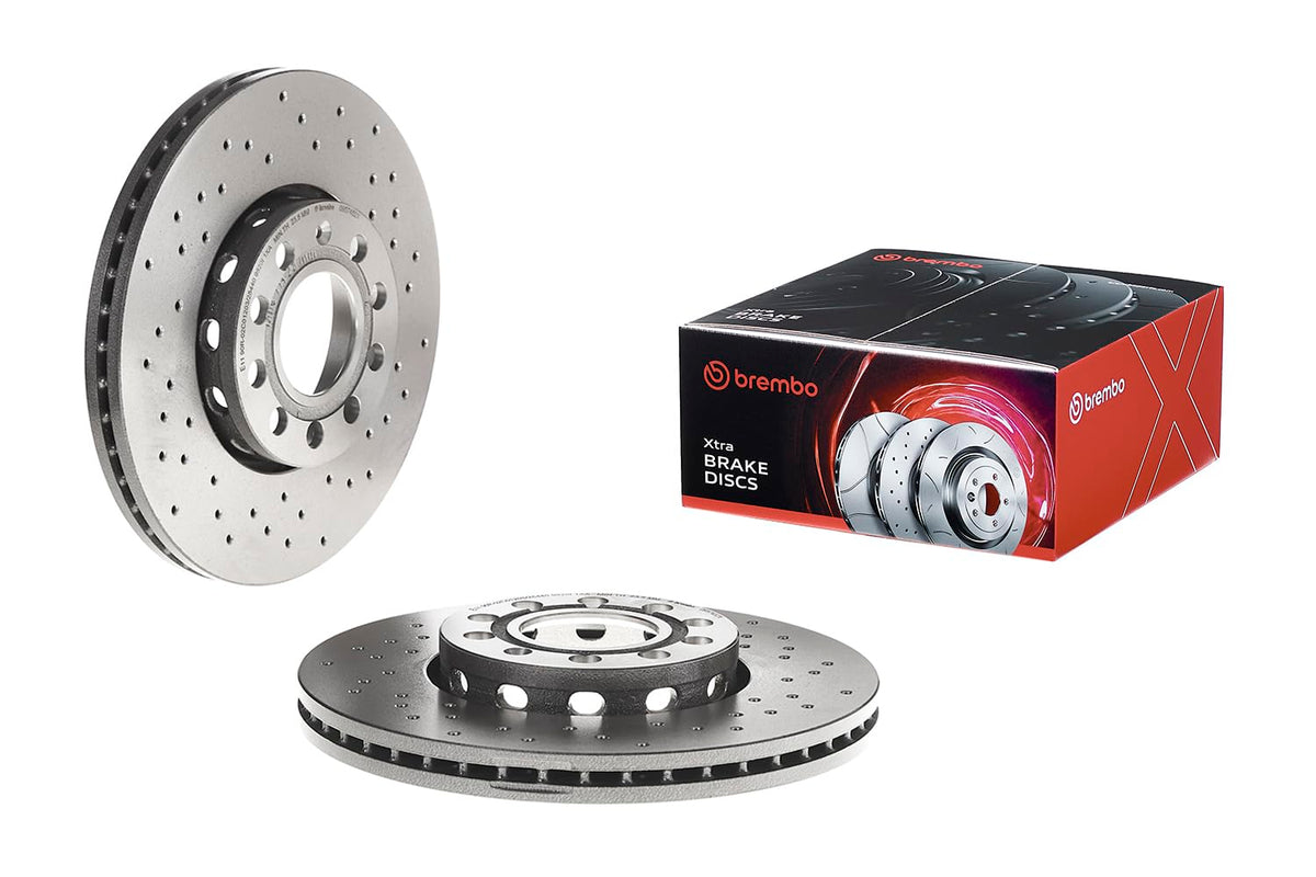 BREMBO 0957452XC02 Brembo 09.5745.2X Xtra UV Coated vented drilled Front Brake Rotor AUDI/AUDI (FAW)/HONGQI/SEAT/SKODA/VW/VW (SVW) OE# JZW615301F
