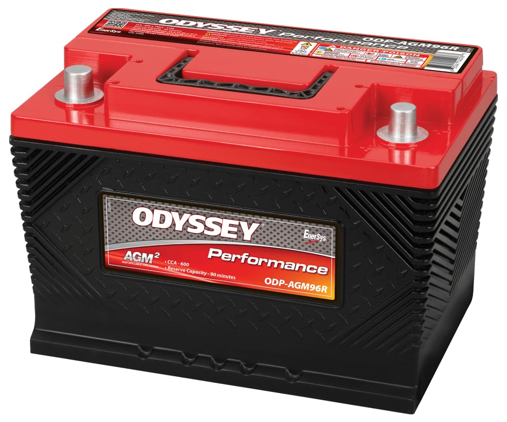 ODYSSEY BATTERY ODP-AGM96R Odyssey Battery, Extreme Series, AGM, 12V, 1100 Cranking amps, Top Post Terminals, 12.36 in L x 7.47 in H x 6.85 in W, Each