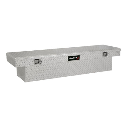 TRAILFX 110701 TrailFX Tool Box 110701 Crossover Standard Single Lid With Struts Diamond Tread Bright Polished 16 Gauge Aluminum 8.8 Cubic Foot Capacity With Plastic Tray