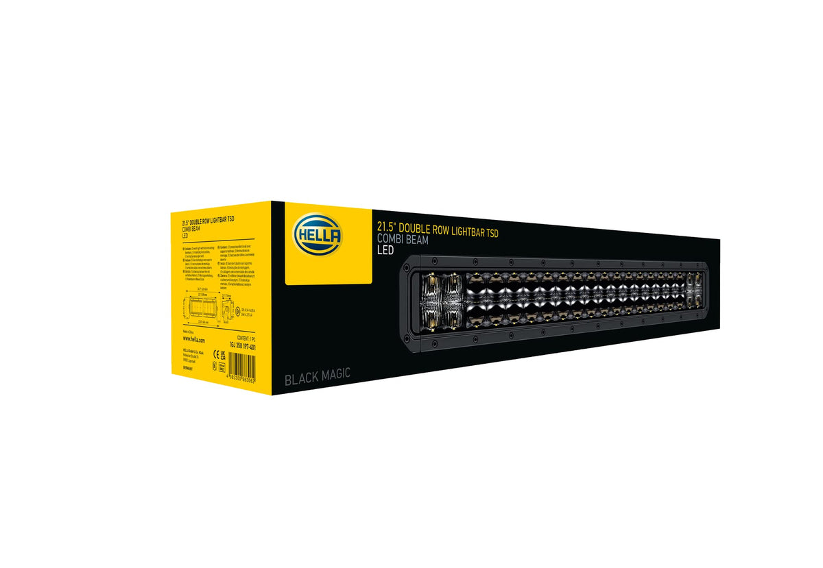 HELLA 358197401 Hella Black Magic Tough 20 Inch Double Row LED Lightbar- Performance High Beam Off-Road Light for Pickup Trucks, ATV, SUV, 4x4, Jeep, Tractors / 358197401