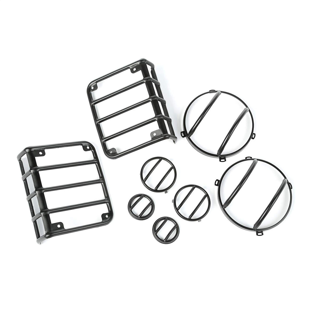 RUGGED RIDGE 12496.02 Rugged Ridge | Euro Guard Kit, Black, 10 Piece | 12496.02 | Fits 2007-2018 Jeep Wrangler JK/JKU