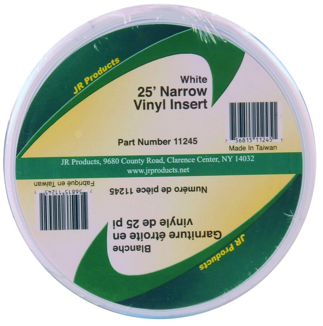 JR PRODUCTS 11245 JR Products 11245 White 25 foot Narrow Vinyl Insert