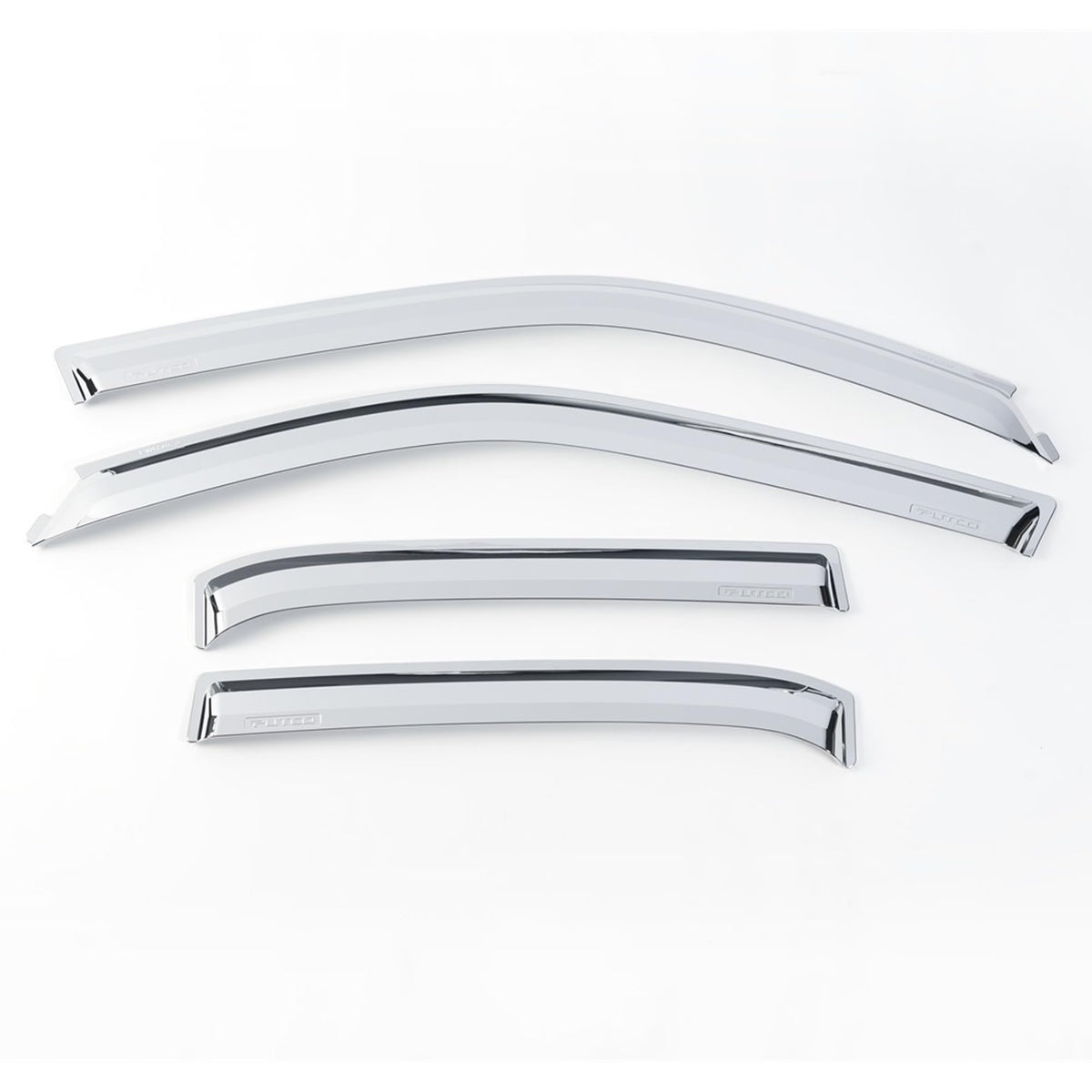 PUTCO 480442 Putco Element Chrome Window Deflectors Fits Chevy Silverado/GMC Sierra 2014-2019 Double Cab - Set of 4 - in Channel Install