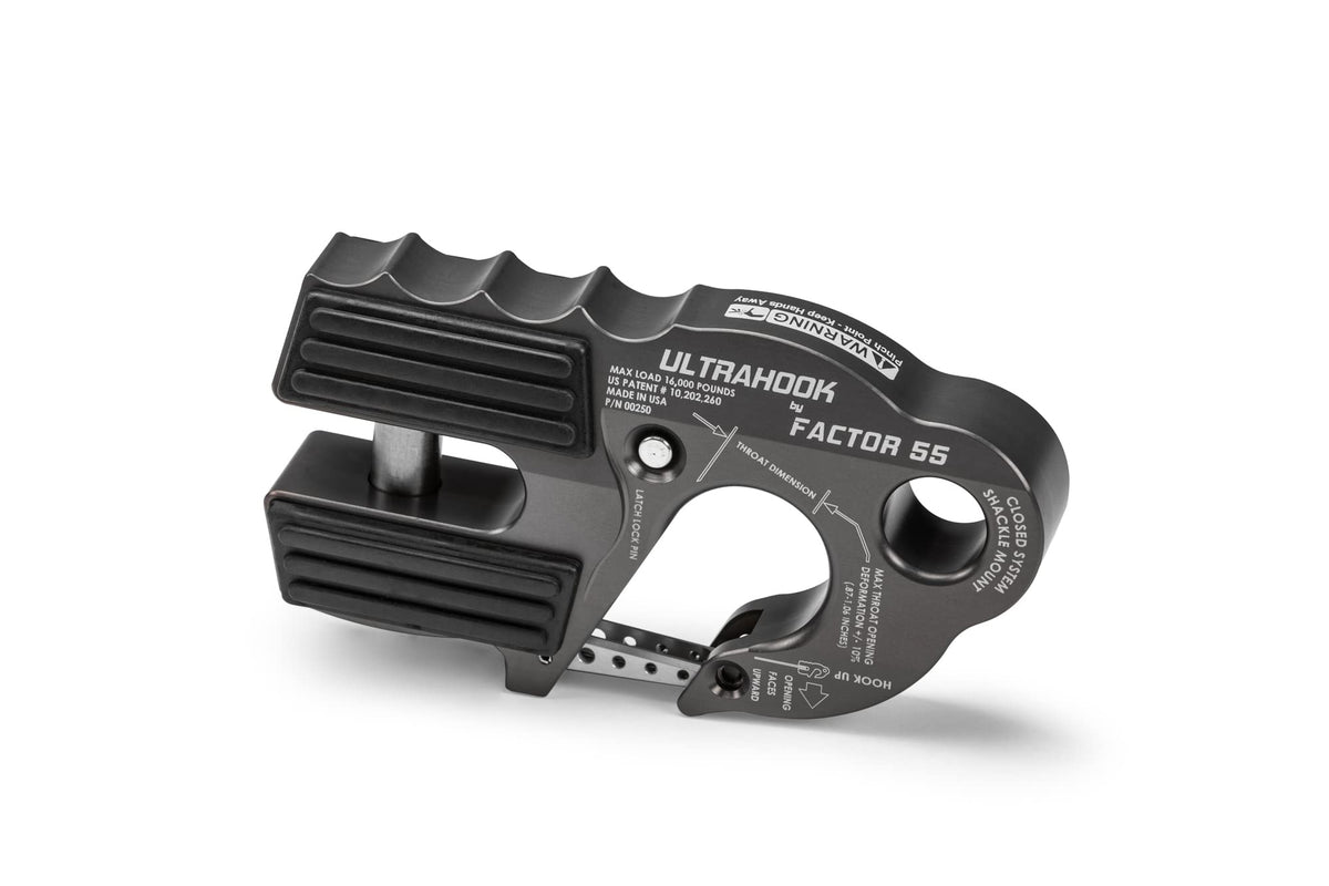 FACTOR 55 00250-06 Factor 55 Ultrahook Closed System Shackle Pin Mount, Designed for Steel Cables and Synthetic Ropes - Gray