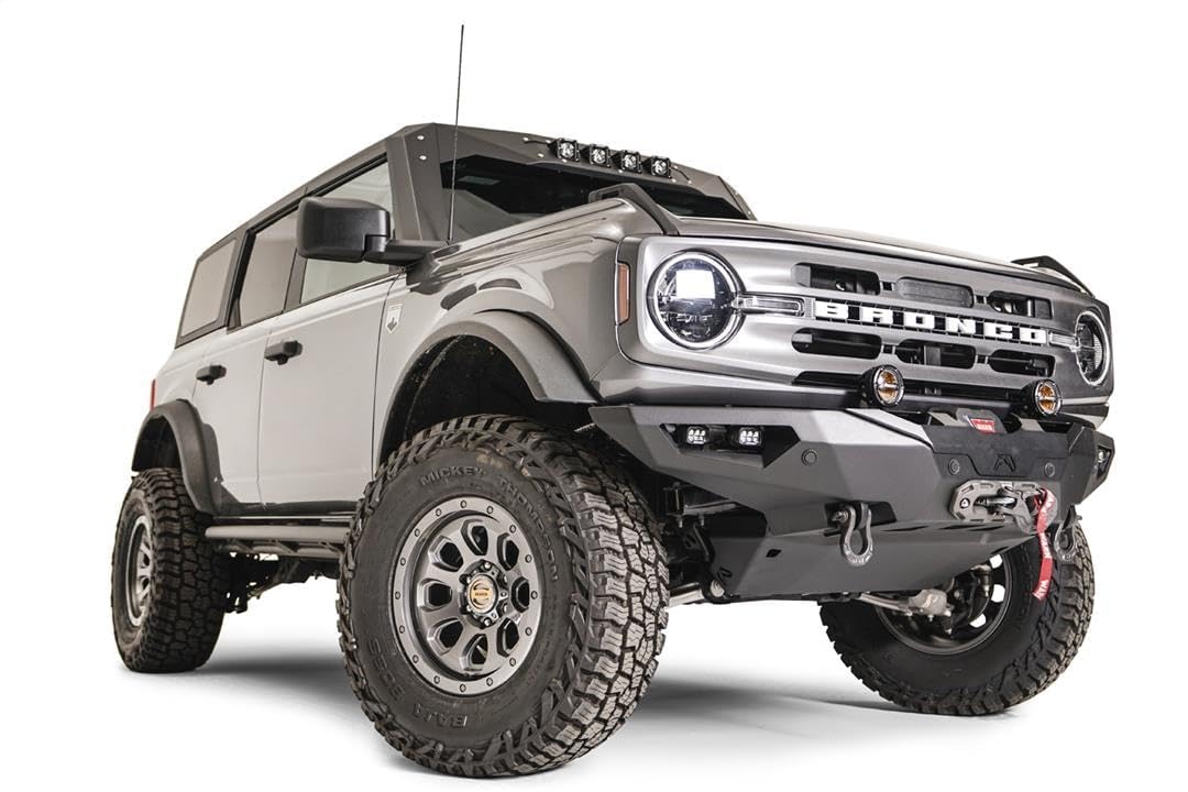 FAB FOURS FB21-F5251-1 Fab Fours FB21-F5251-1 Lifestyle Winch Front Bumper fits 21-23 Ford Bronco - 2 Stage Black Powder Coated - w/No Guard