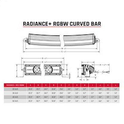 Rigid Industries 330053 RIGID INDUSTRIES 330053 Radiance+ Curved 30 Inch RGBW Light Bar