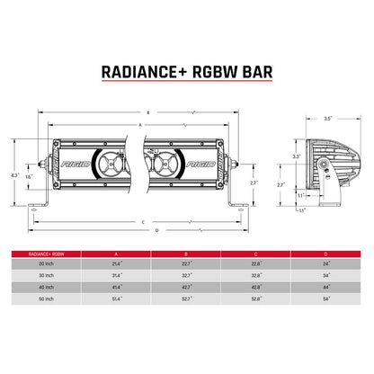 Rigid Industries 220053 Rigid Industries 220053 Radiance+ 20 Inch RGBW Light Bar