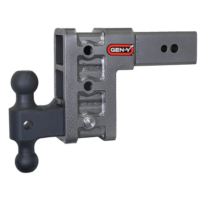 GEN-Y HITCH GH-1713 GEN-Y Hitch Tow Hitch for 3" Receiver - 6" Drop/Rise with 3 Adjustable Positions, Includes Dual Ball Mount and Locking Pin, 32,000 lbs Towing Capacity, 3,500 lbs Tongue Weight, Silver
