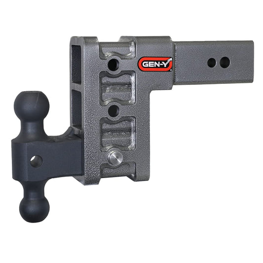 GEN-Y HITCH GH-1713 GEN-Y Hitch Tow Hitch for 3" Receiver - 6" Drop/Rise with 3 Adjustable Positions, Includes Dual Ball Mount and Locking Pin, 32,000 lbs Towing Capacity, 3,500 lbs Tongue Weight, Silver