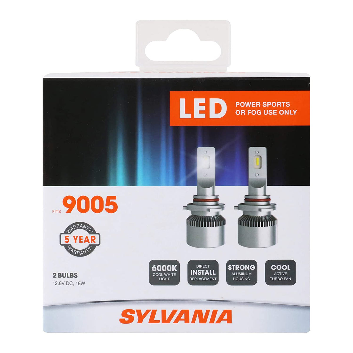 SYLVANIA 9005SL.BX2 Sylvania 9005 LED Powersport Headlight Bulbs for Off-Road Use or Fog Lights - 2 Pack