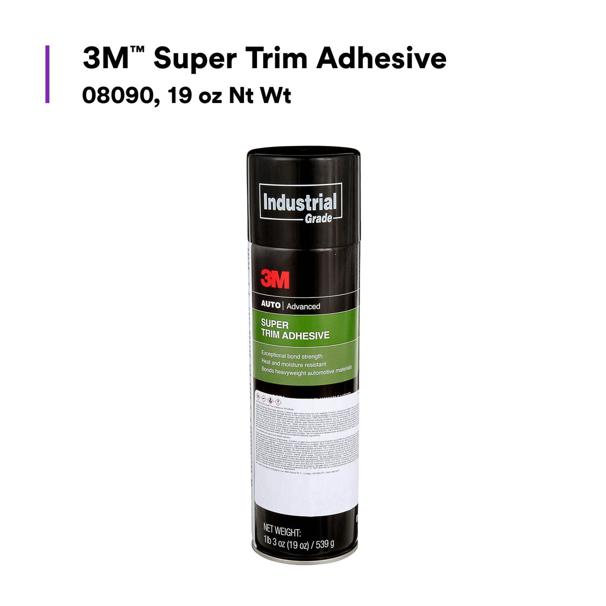 3M 08090 3M Super Trim Adhesive 08090, Clear Color, Lightweight, Long Bonding, 19 oz