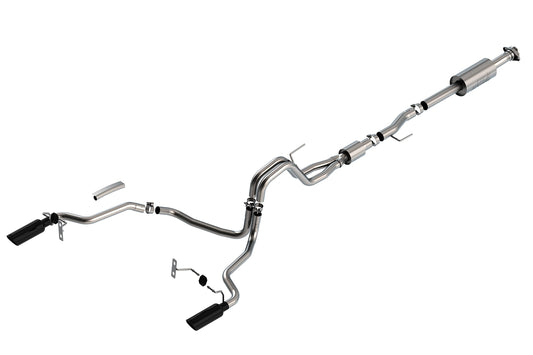 BORLA 140866BC BORLA 140866BC Cat-Back Performance Exhaust System for 2021-2023 Ford F-150 V8 EXC. Tremor & Black Appear. T-304 Stainless Steel S-Type Sound Dual Split Rear Exit Singe 4" Round Chrome Tip Each Side