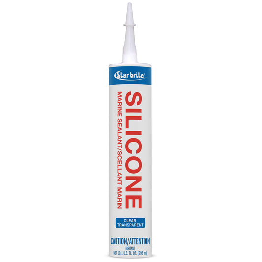 STAR BRITE 082122 STAR BRITE Marine Silicone Sealant - Clear 10.1 Oz - Waterproof, Durable, UV Resistant, for Fiberglass, Metal, Wood, Glass, Ceramic & More (082122)