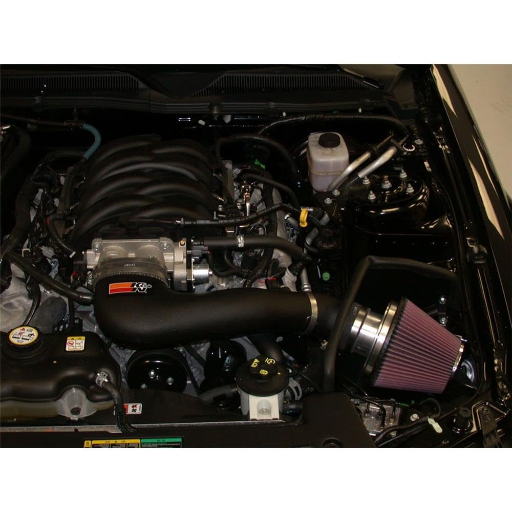K&N FILTER 63-2565 K&N Cold Air Intake System: High-Flow Air-Filter, Increase Performance & Horsepower: Compatible with 2007-2009 FORD Mustang GT, 63-2565