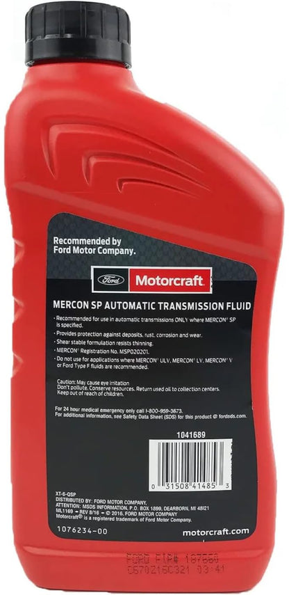 Motorcraft XT6QSP Mercon Sp Automatic Transmission Fluid (Pack of