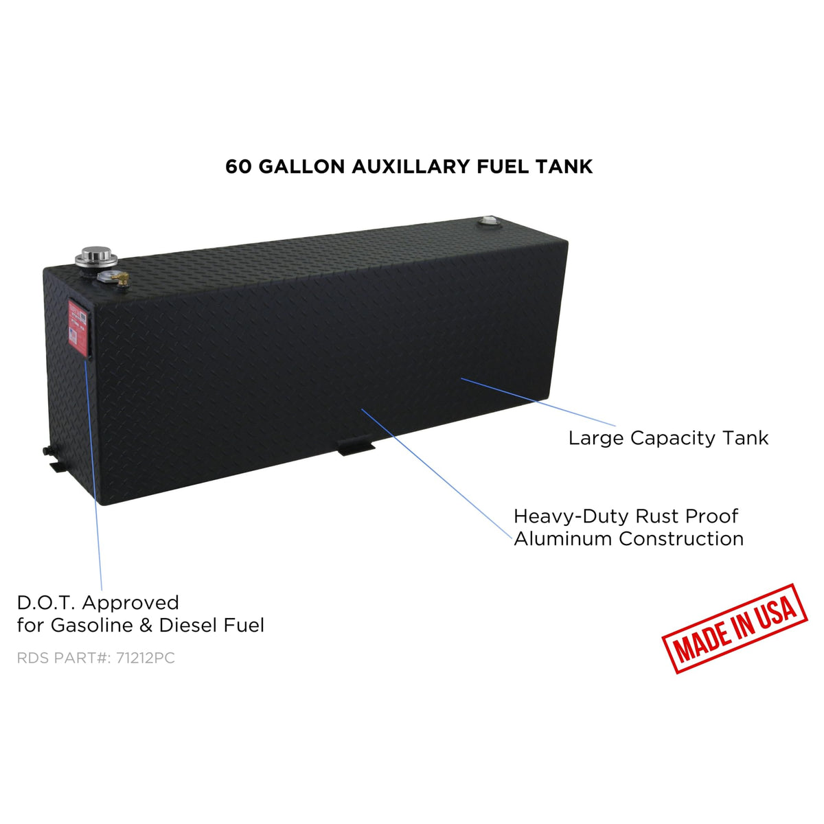 RDS MFG INC 71212PC RDS MFG INC RDS Aluminum 71212PC Transfer Tank, 60 GAL