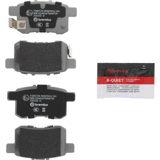 BREMBO P28072N Brembo P28072N Premium Ceramic Rear Disc Brake Pad Set ACURA/BYD/HONDA/HONDA (DONGFENG)/HONDA (GAC) OE# 43022TA0A000