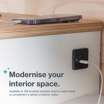 SCANSTRUT SC-TILE-10 Scanstrut SC-TILE-10 TILE - USB-A / USB-C INTERIORS CHAR