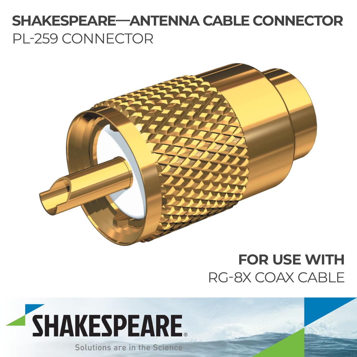 SHAKESPEARE PL-259-8X-G Shakespeare PL-259-8X-G GOLD PLATED PL-259 CONNECT W/UG176