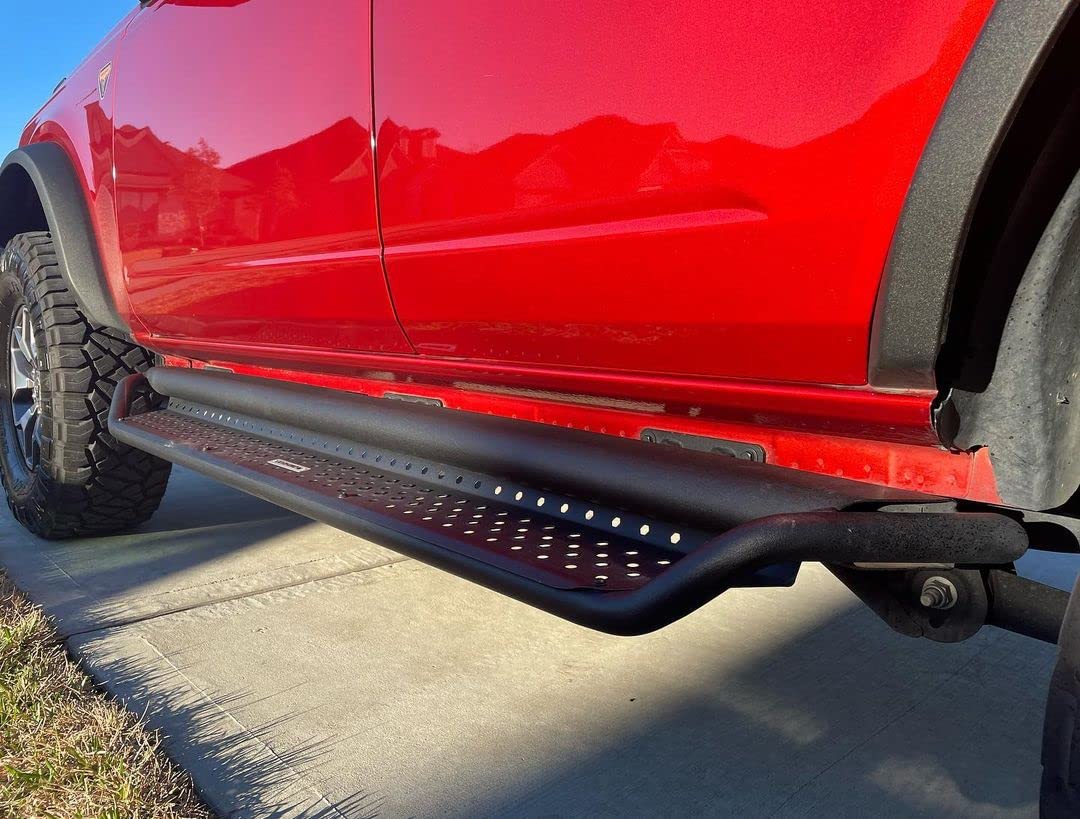 GO RHINO D14129T Go Rhino Dominator Xtreme D1 Sidestep & Brackets | Mild Steel, Textured Black | D14129T | Fits 2021-2025 Ford Bronco 2-Door (Excludes Bronco Sport)