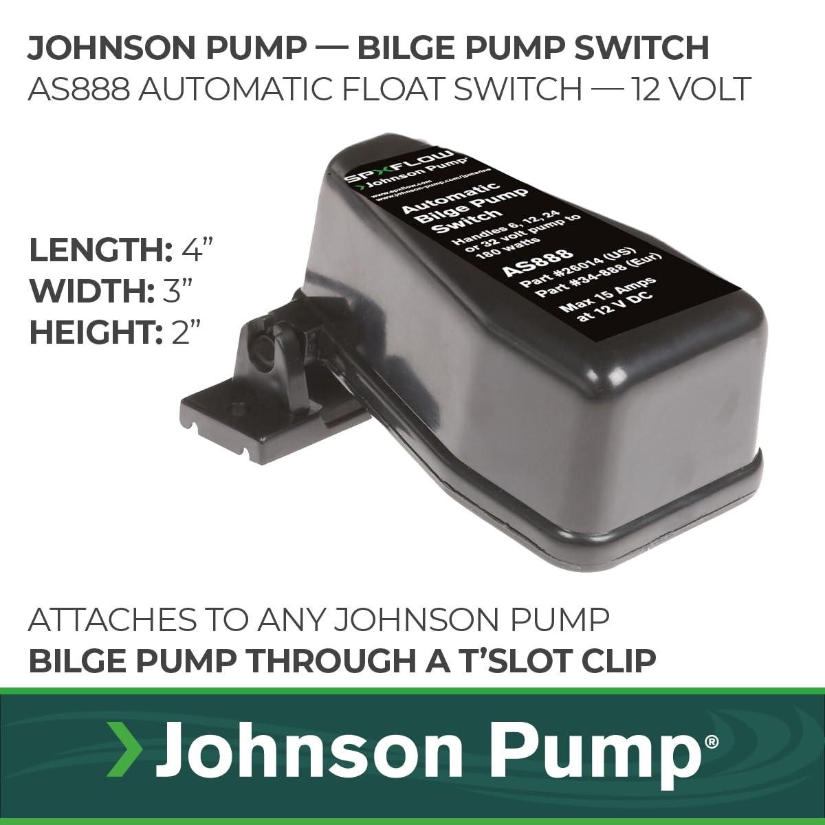 JOHNSON PUMP 26014 Johnson Pump 26014 FLOAT SWITCH MECHANICAL 15 AMP MAX