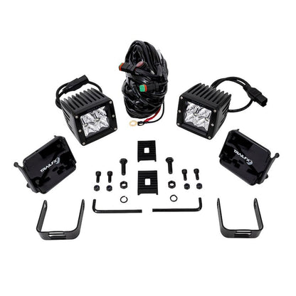 TRAILFX 2X2S2 Trailfx Driving/Fog Light 2X2S2, LED Bulb, 4 Clear LED 5 Watt Bulbs, 3 Inch Square, 8 Degree Spot Beam, Clear Polycarbonate Lens, Bracket Mount, 20 Watt Blubs Amp Draw 1.2 AMP At 12 Volts, Set Of 2