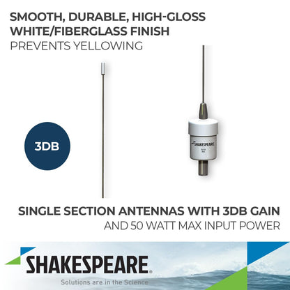 SHAKESPEARE 5215-AIS Shakespeare 5215-AIS AIS ANTENNA 36'3DB S/SWHIP SAILBOAT