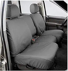Covercraft Polycotton Custom Seat Covers — Fits 2013-2016 Ram 1500/2500/3500, 2015-2016 Ram 4500/5500 — 1st Row 40/20/40 Bench Seat, Charcoal