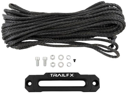 TRAILFX WXV007 TrailFX WXV007 XV95 Series Winch Cable, 9500 LB Synthetic Rope, 8.4mm x 94 Foot, with Hawse Fairlead, Replacement for XV Series Winches