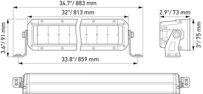 HELLA 358197411 Hella Black Magic Tough 30 Inch Double Row LED Lightbar- Performance High Beam Off-Road Light for Pickup Trucks, ATV, SUV, 4x4, Jeep, Tractors / 358197411