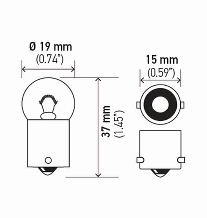 HELLA 5637 HELLA 5637 24V 10W Standard Miniature Replacement Navigation and Interior Light Bulb