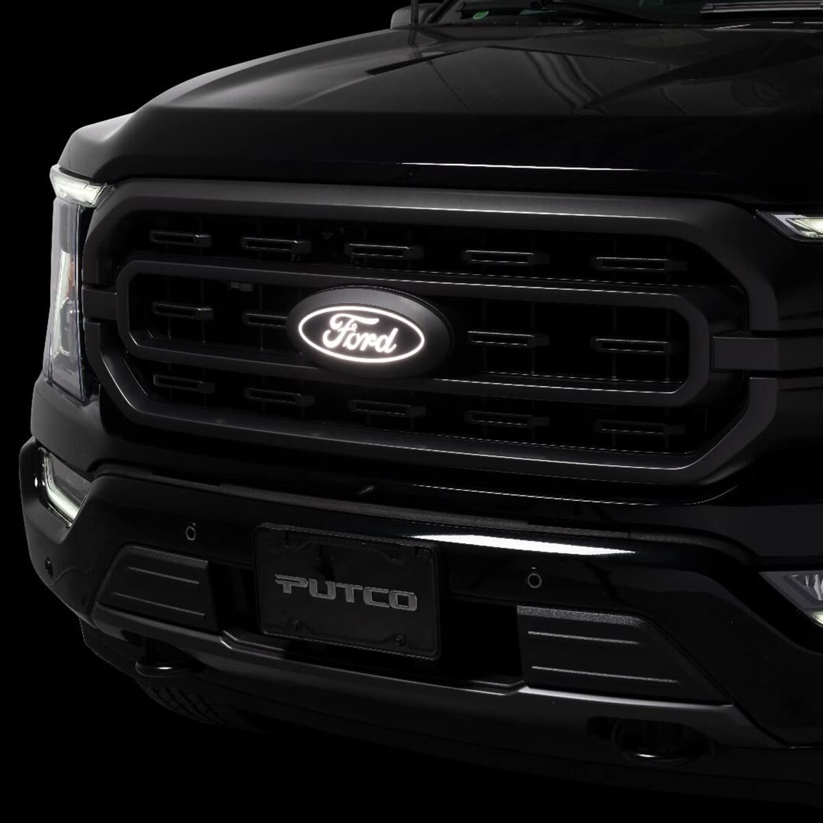 Putco 92609 Putco Luminix White Oval LED Grille Emblem Fits Ford F150 2024-2027 - Fits w/Front Camera, Includes Plug-N-Play Harness (Fuse Box Install)