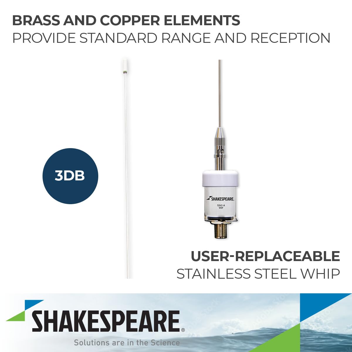 SHAKESPEARE 5242-A Shakespeare 5242-A 36" Stainless Steel Antenna with Quick Disconnect