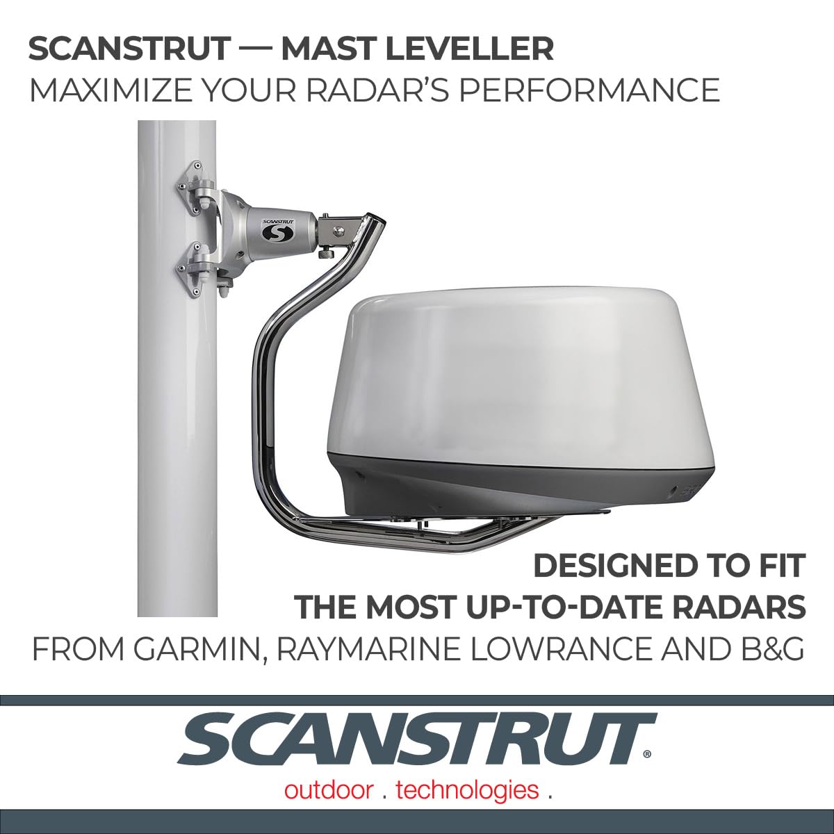 SCANSTRUT LMM-1 Scanstrut LMM-1 Self-Leveling Radar Mount for 2kW/4kW Raymarine, Garmin, and Navico BR24/3G/4G Radomes - Mast-Mounted