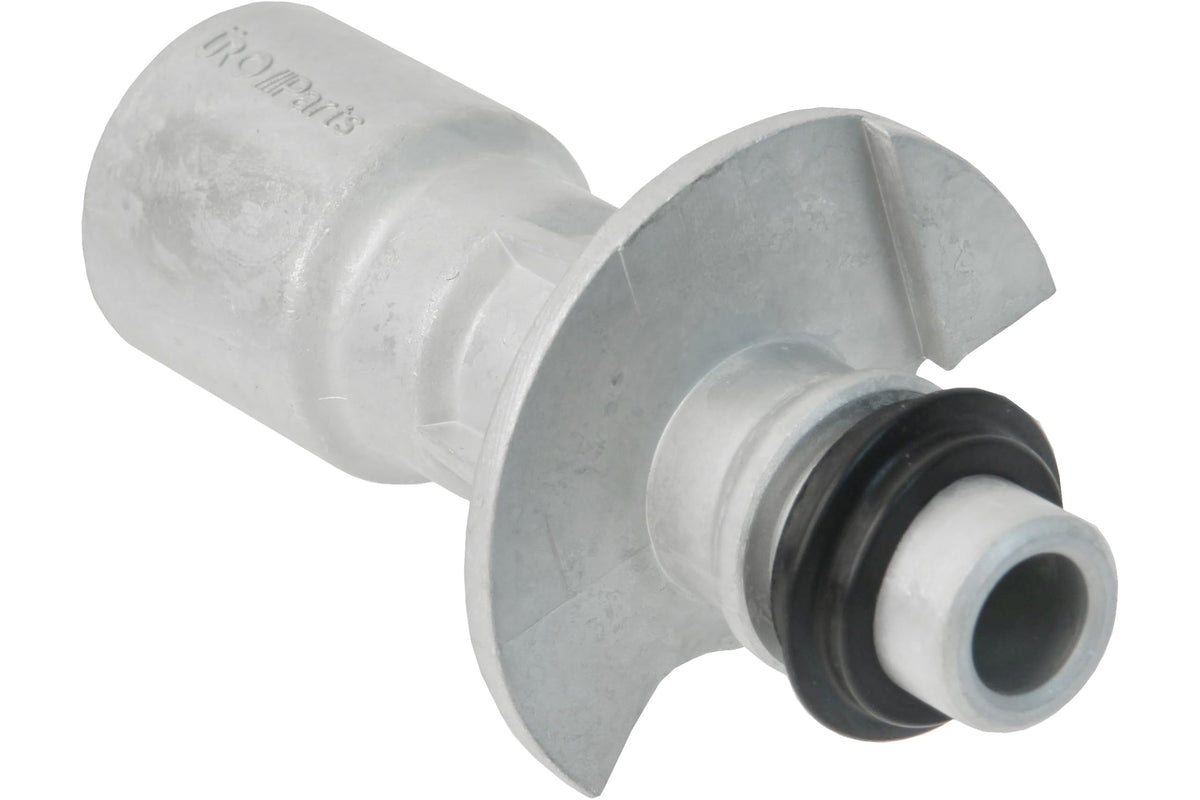 URO PARTS LR028136-PRM URO Parts LR028136PRM Engine Oil Cooler Pipe w/O-Ring, Aluminum vs OEM Plastic; From Water Pump to Oil Cooler