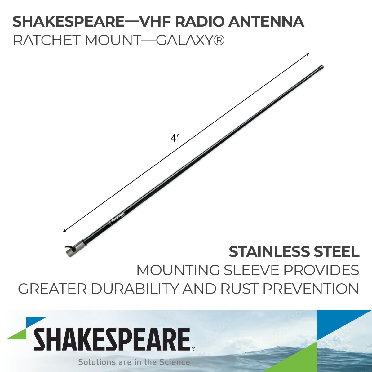 SHAKESPEARE 5401-XT Shakespeare 5401-XT 4' GALAXY VHF ANTENNA 3DB BLACK